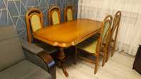 Stół drewniany+6 krzeseł+stolik