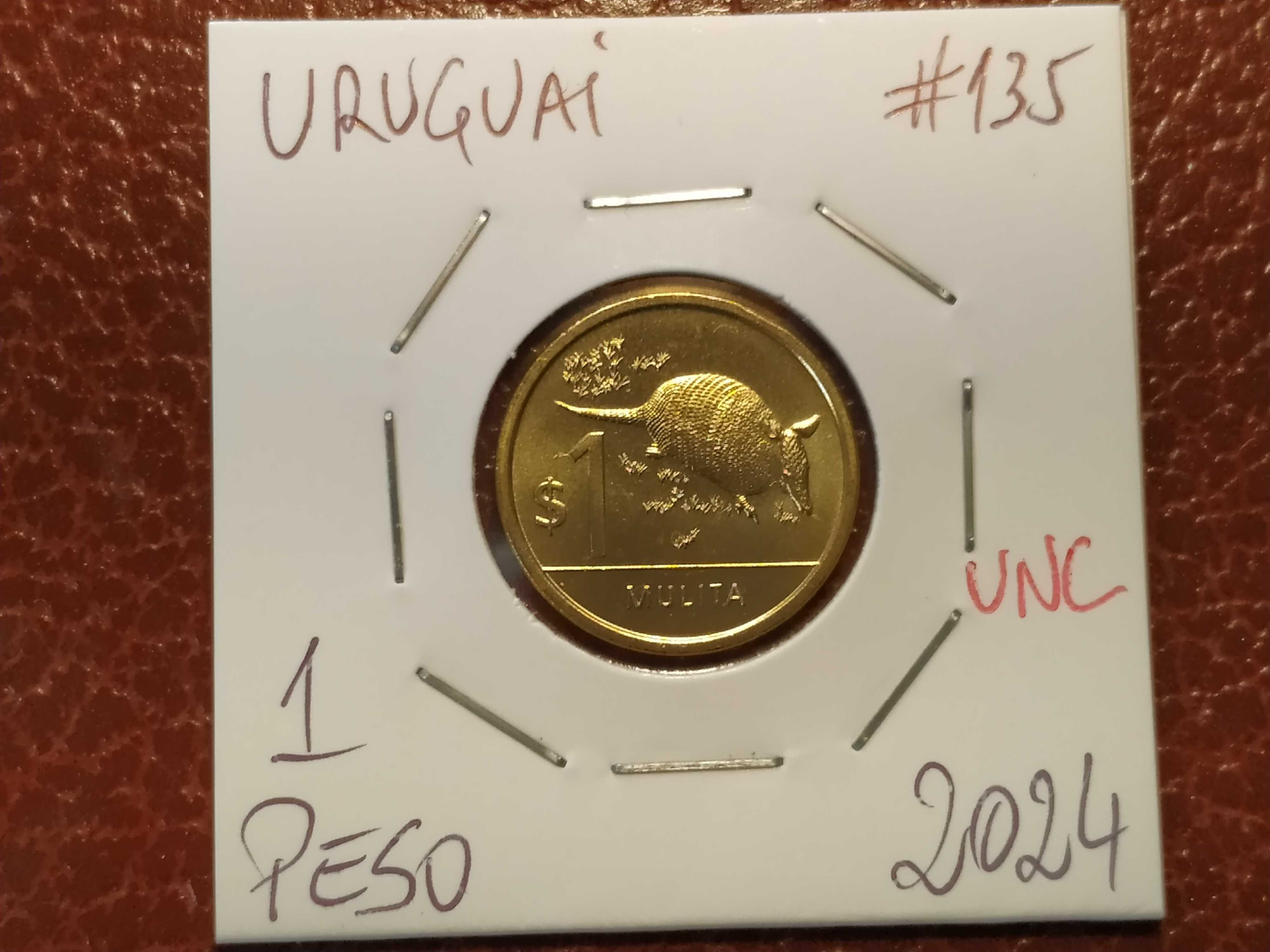 Uruguai - moeda de 1 peso de 2024 UNC (animais)