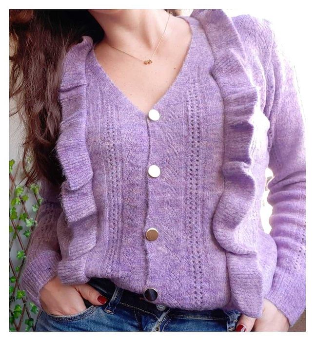 Casaco de malha lilás