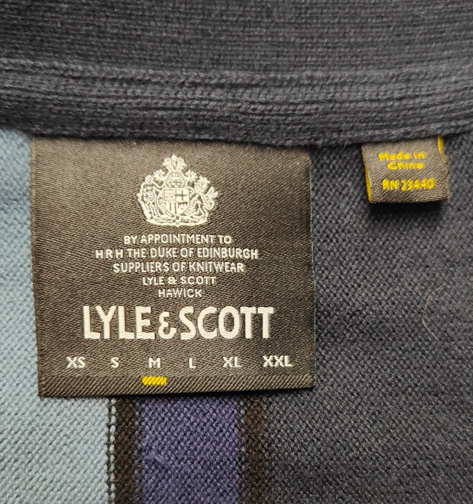 Wrz) LYLE &SCOTT elegancki sweter rozpinany Roz.M