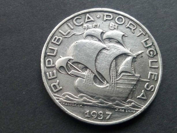 moeda de 10$00 1937, prata 835% MBC muito rara óptimo preço ver fotos