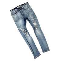 Spodnie jeansowe super skinny stretch streetwear denim (M)