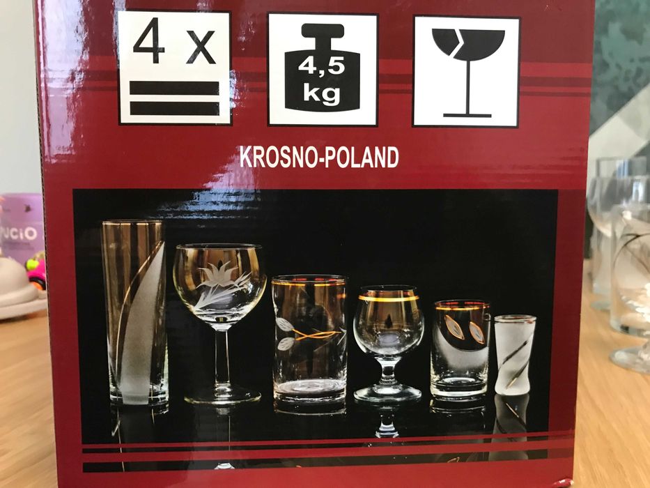 Zestaw stołowy Krosno 30-częściowy , zastawa, kieliszki, szklanki