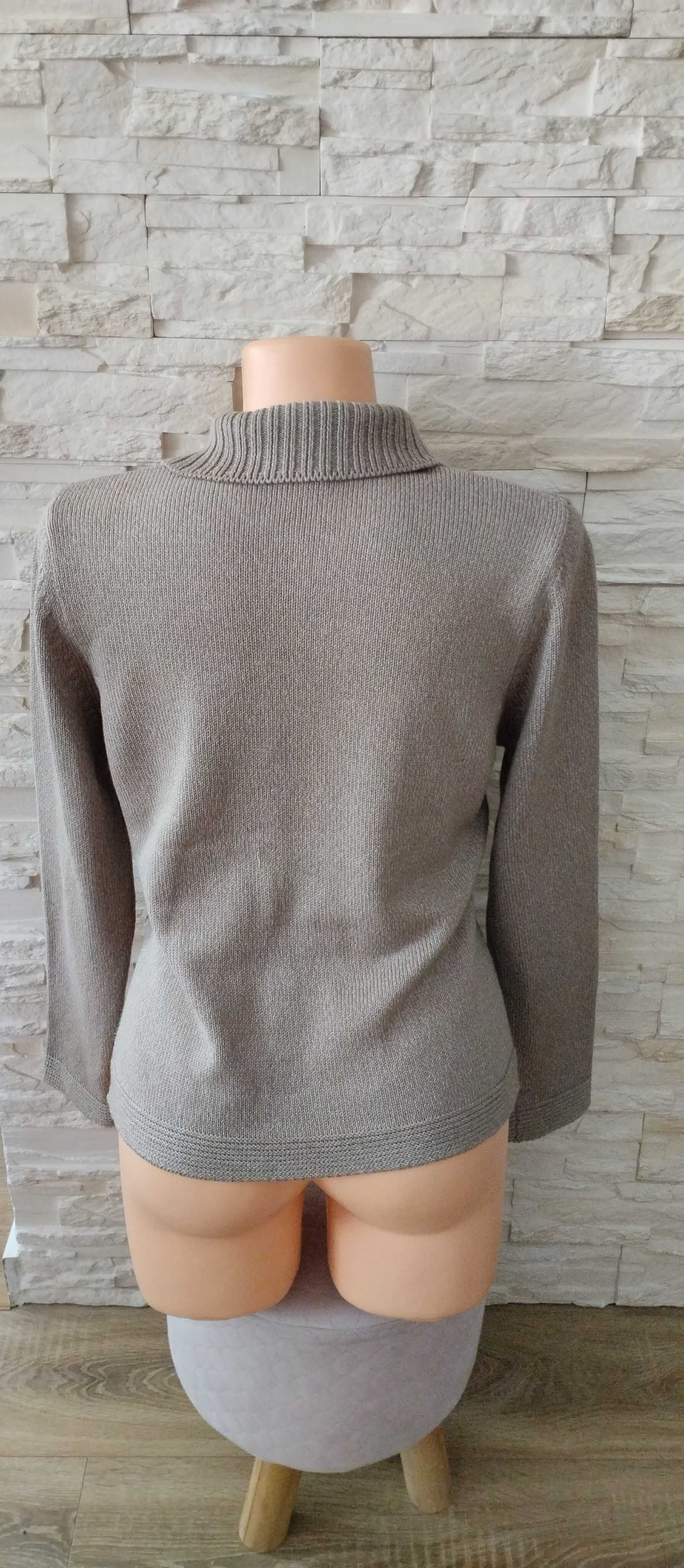 Sweter rozpinany kardigan damski na zamek beżowy M/38 Olsen