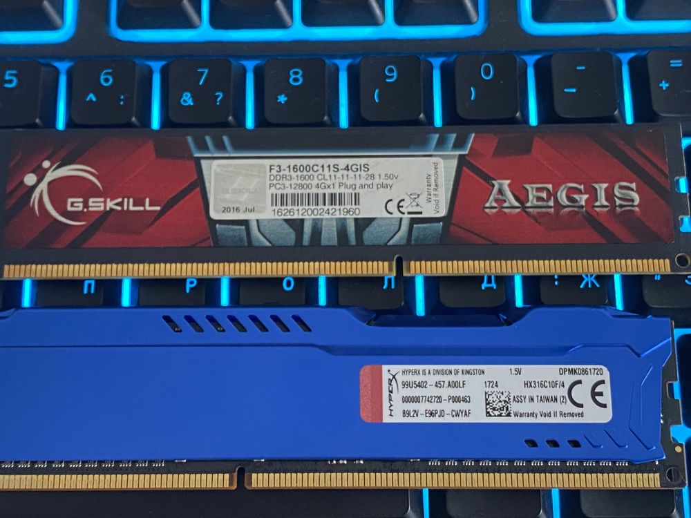 RAM DDR3 2x 4gb = 8gb (ОЗУ)