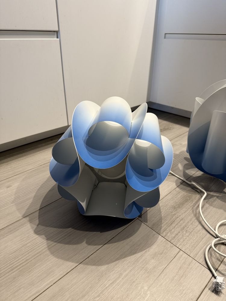 2x Lampa wisząca IKEA Trubbnate biało-niebieska
