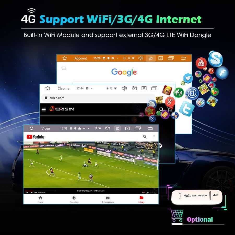 Radio FM RDS DAB+ Android WiFi 4G GPS DVD CD MP3 USB SD Audi TT MK2