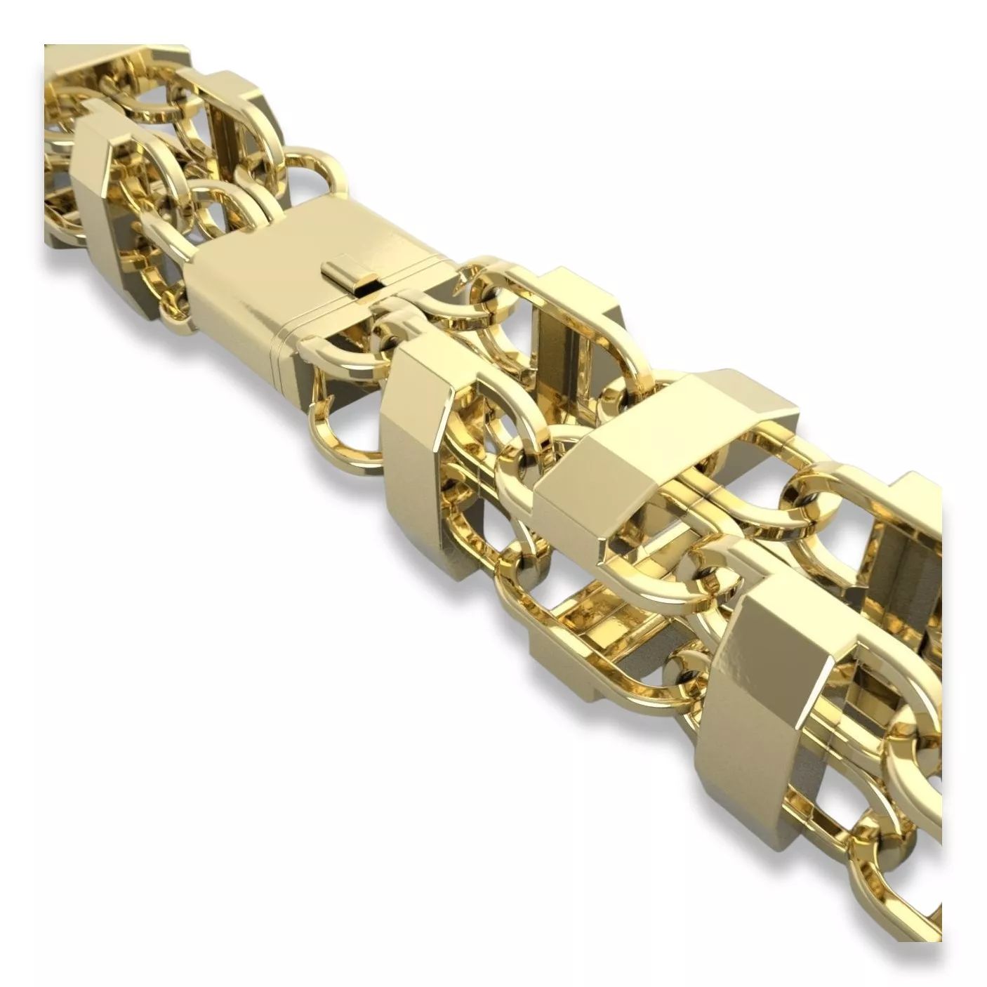 Złoty łańcuszek z żółtego białego różowego 14k złota cgcc003 15mm K