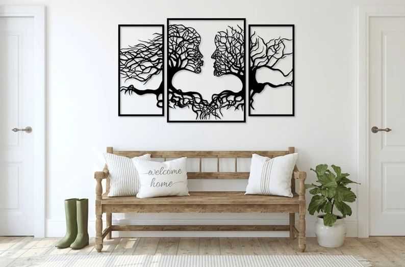 Dekoracja ścienna 3d, obraz, - Drzewo, Twarze – K0072