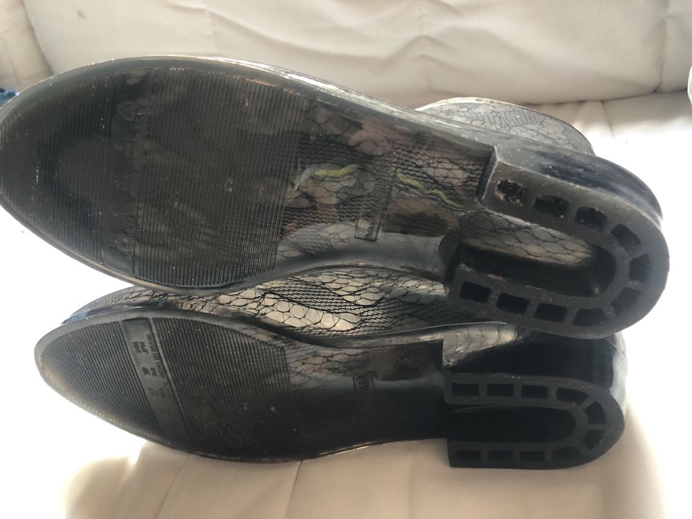 Przezroczyste czarne kalosze koronkowe Melissa r. 37