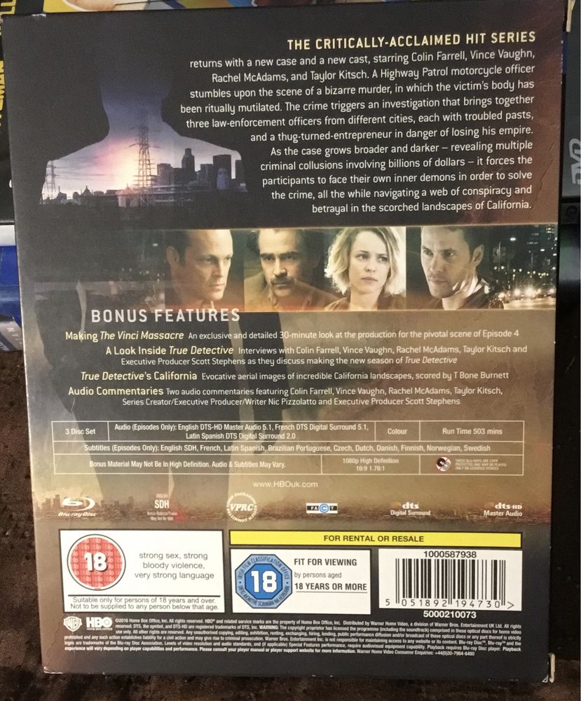 True detective primeira e segunda temporada Blu ray