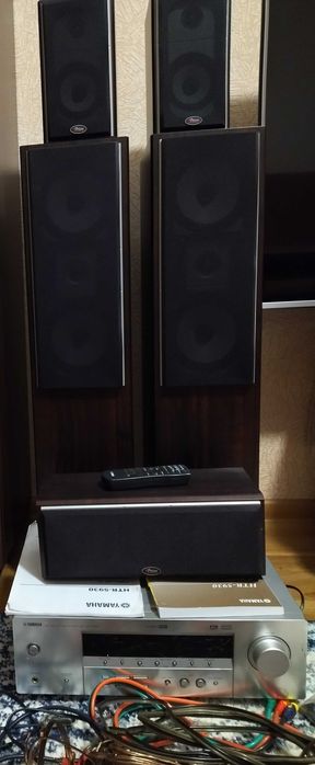 Kino domowe amplituner YAMAHA HTR-5930 + kolumny Prism HT-150
