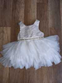 Sukienka American Princess 62 68 biała tiul chrzest