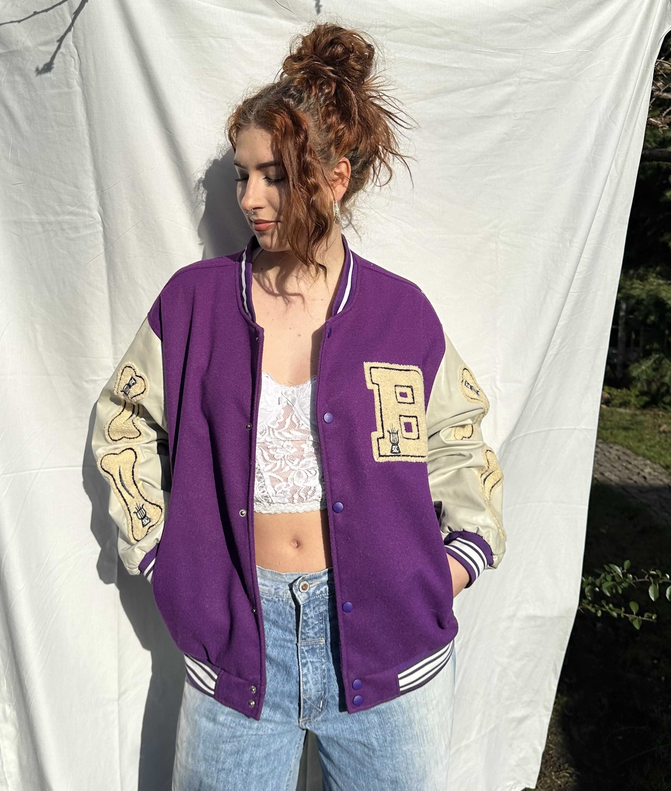 Bone Varsity Jacket Purple bejsbolówka kurtka bomberka streetwear