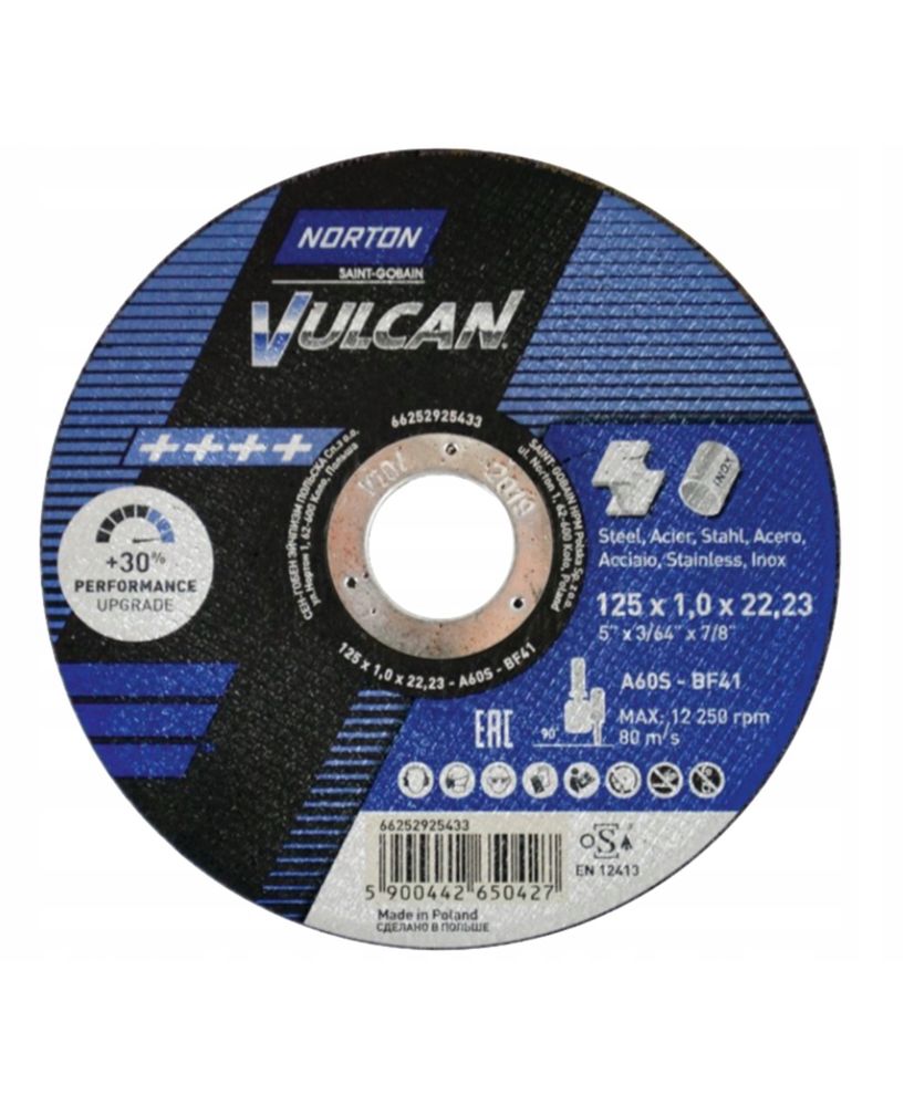 Tarcza do cięcia NORTON Vulcan 125x1 - 25 SZTUK