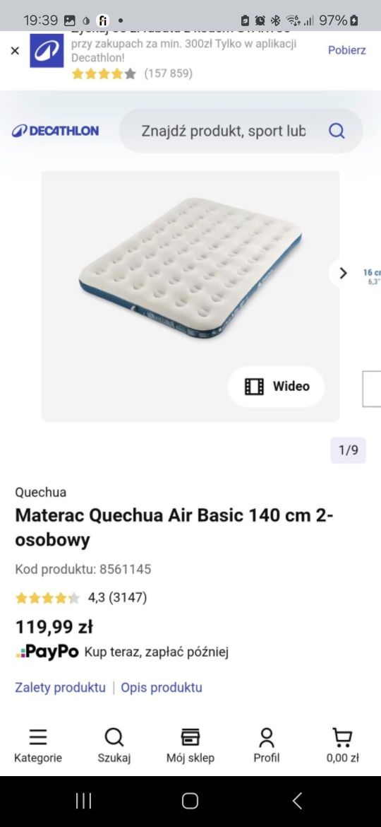 2x materac Quechua Basic 140x200