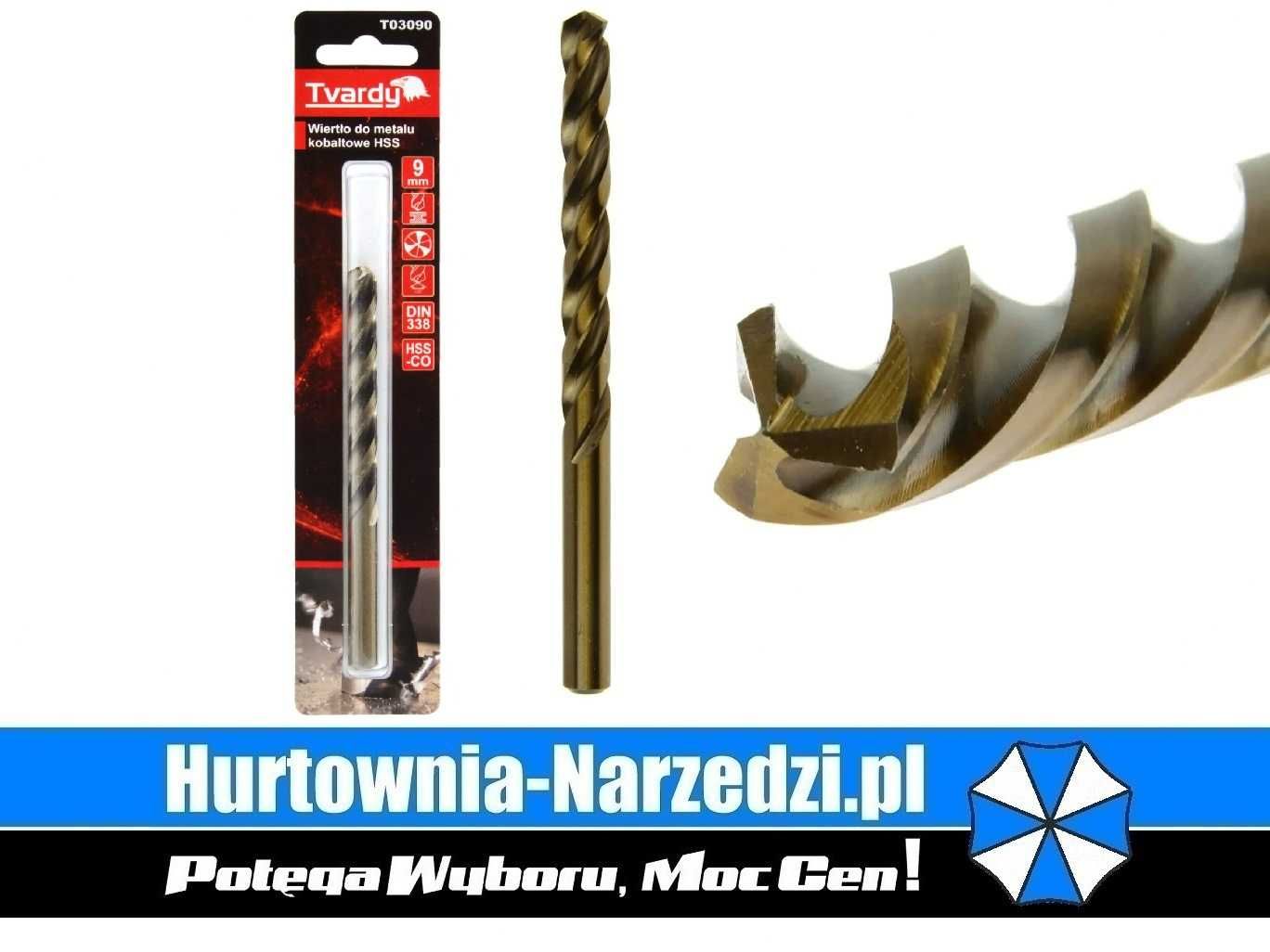 3-płetwy! Wiertło do metalu 5% kobaltu HSS M35 9,0 mm Tvardy 9mm