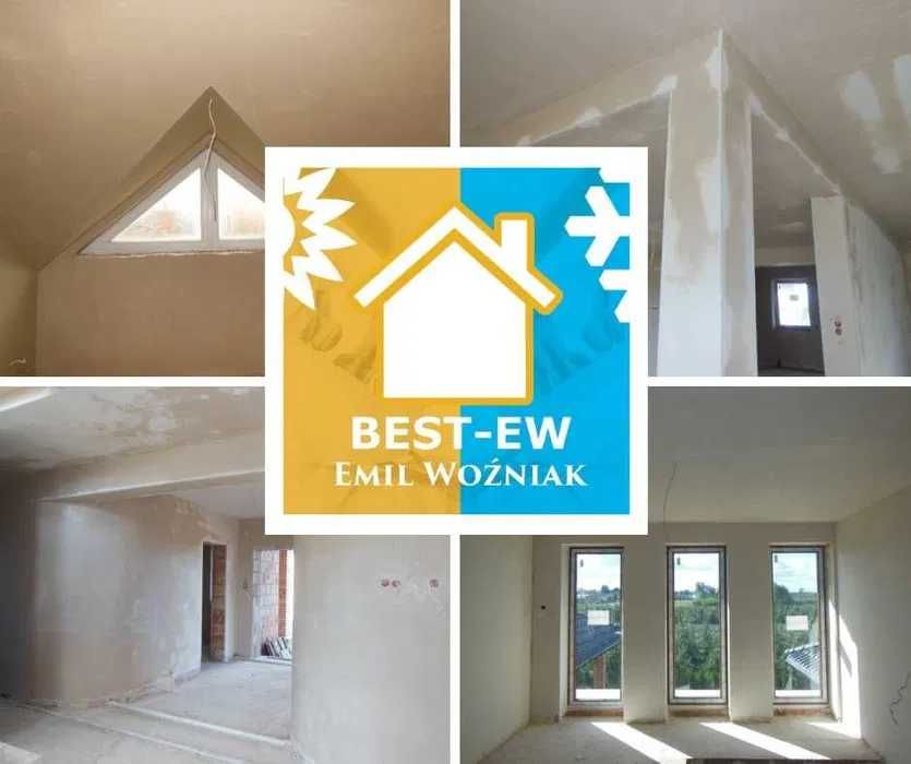 Tynki maszynowe: gipsowe,diamant,hybrydowe,cementowe,osuszanie tynków