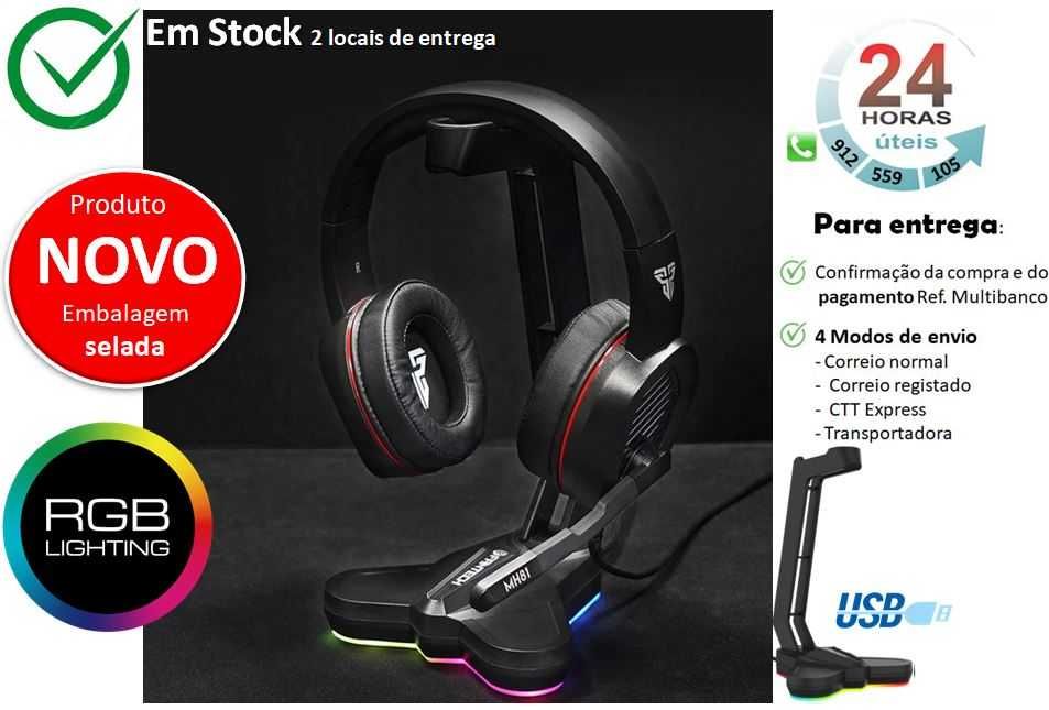 Suporte para Auscultadores Gaming RGB 10 Modos