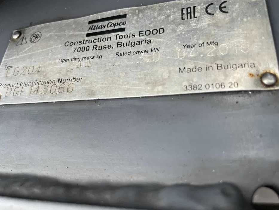 Zagęszczarka 250Kg Płyta Atlas Copco zNorwegi 2019r Tanio Kluczyk HATZ