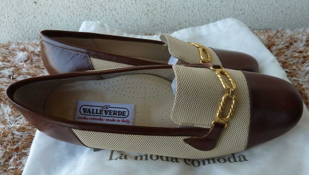 Sapatos italianos novos Vallerverde 37