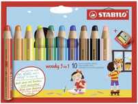 Kredki Woody 3w1/10 kol + temperówka STABILO Stabilo blister,