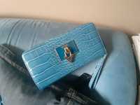 Portfel niebieski 19V69 versace duży torebeczka kolor tkmaxx damski