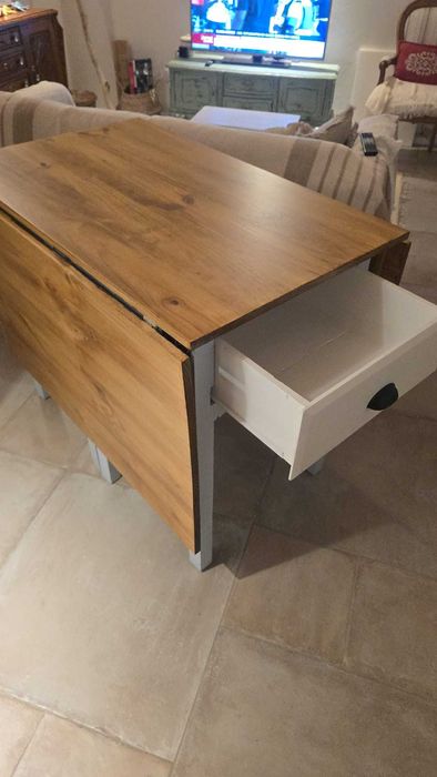 Mesa rustica antiga recuperada extensível