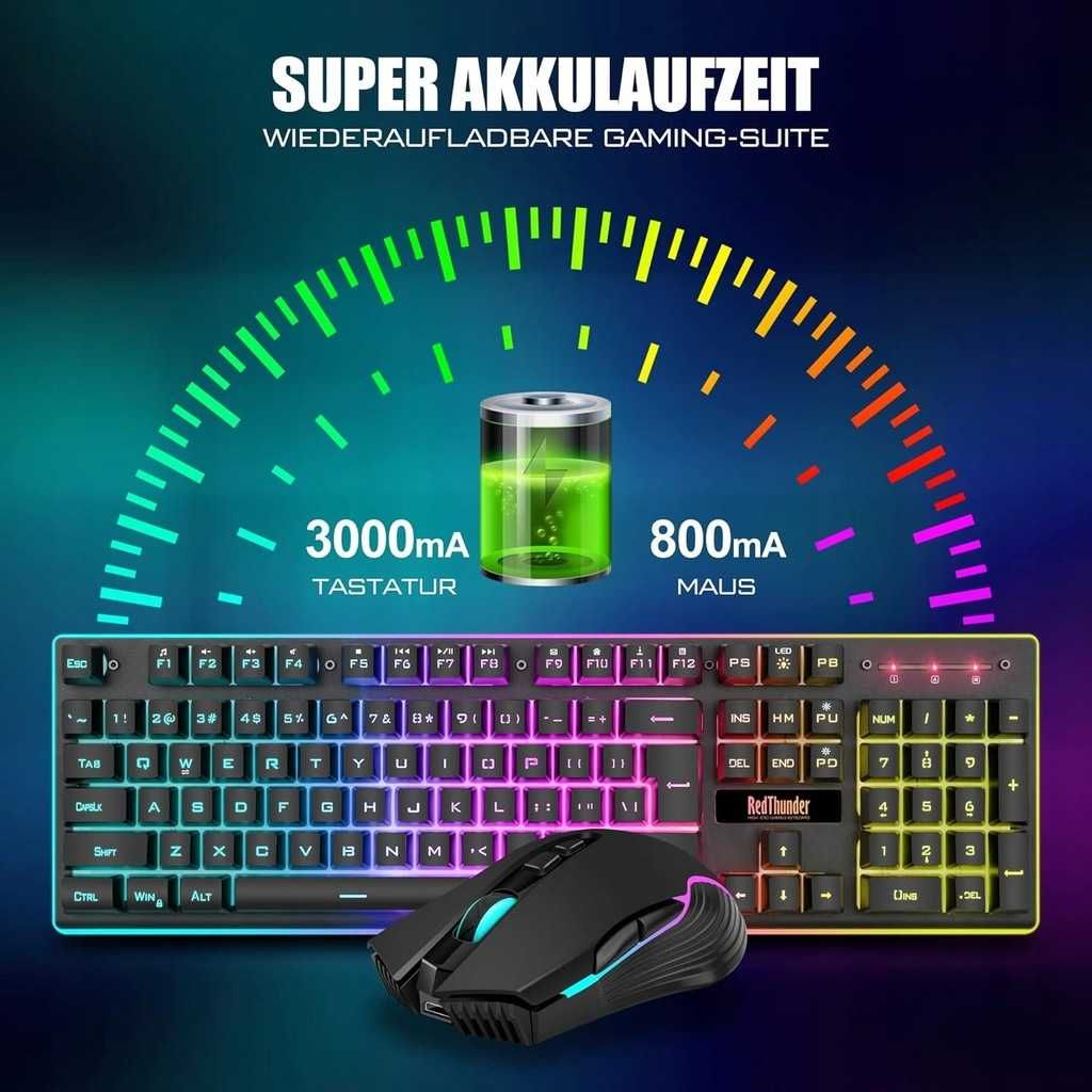 RedThunder K10 Klawiatura + mysz (niemiecki układ QWERTZ nieużywana)