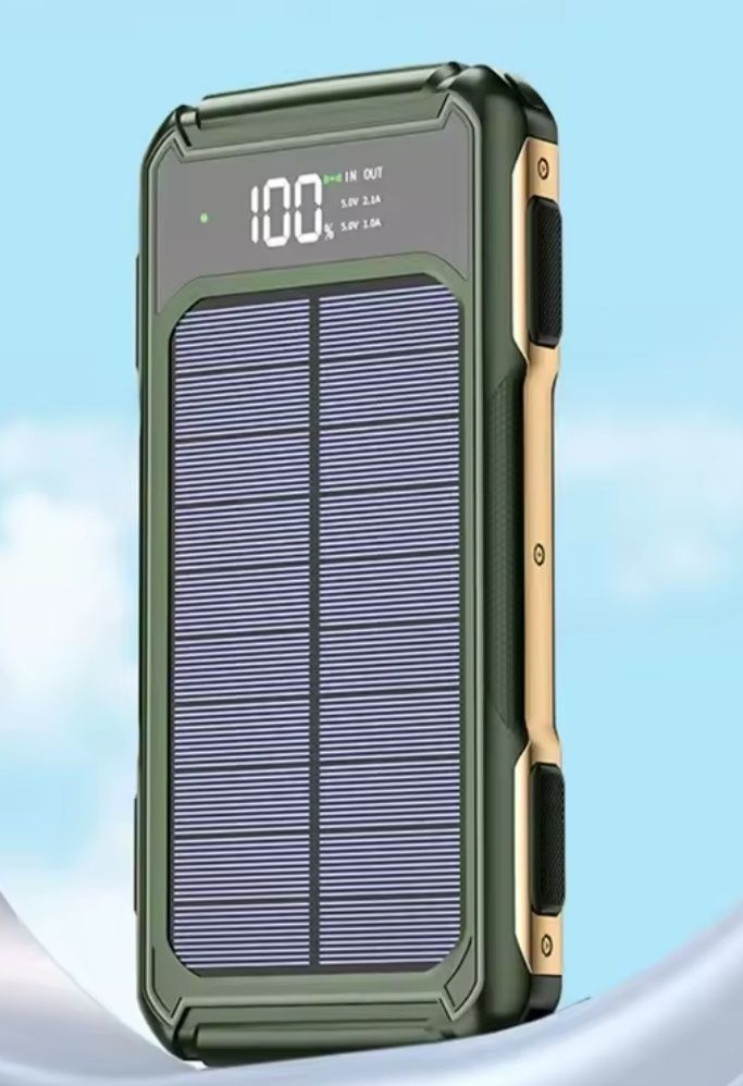 Powerbank solar com vários cabos
