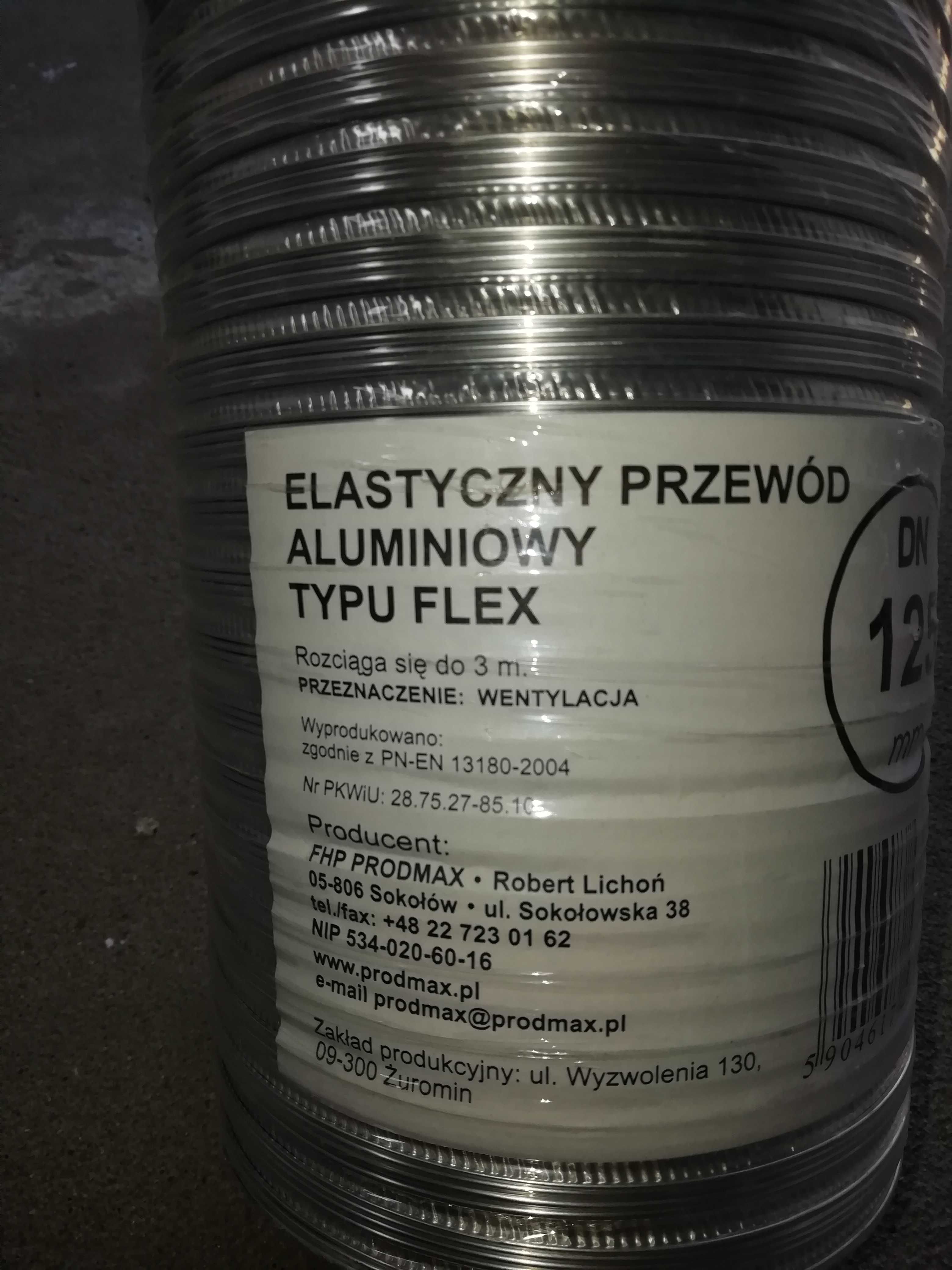 Elastyczny przewód aluminiowy flex do 3m srednica 125mm