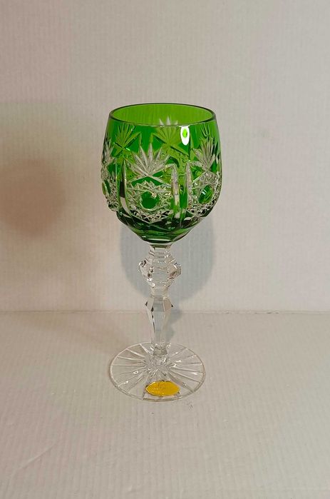 Kieliszek kryształowy do wina, remer, roemer, zielony