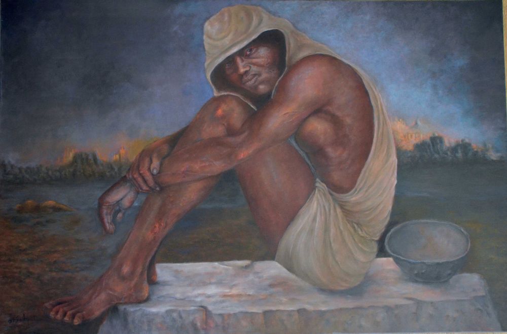 Tela de caixa - pintura a óleo