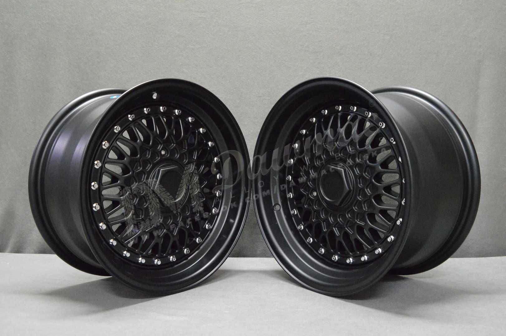Felgi DARE RS 15" 7J ET20 + 8J ET15 4x100 / 4x108 Matt Black