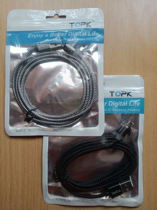 Магнитный кабель TOPK , microUSB.
