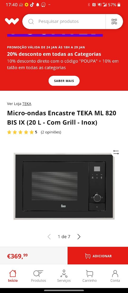 Micorondas TEKA820 encastre