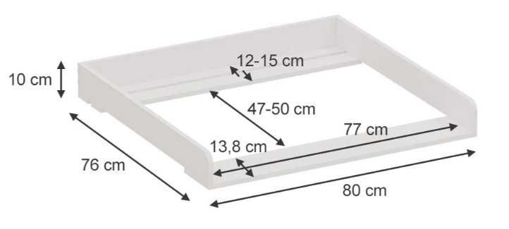 Przewijak, Vicco Przewijak Biały 80 x 10 cm do komody