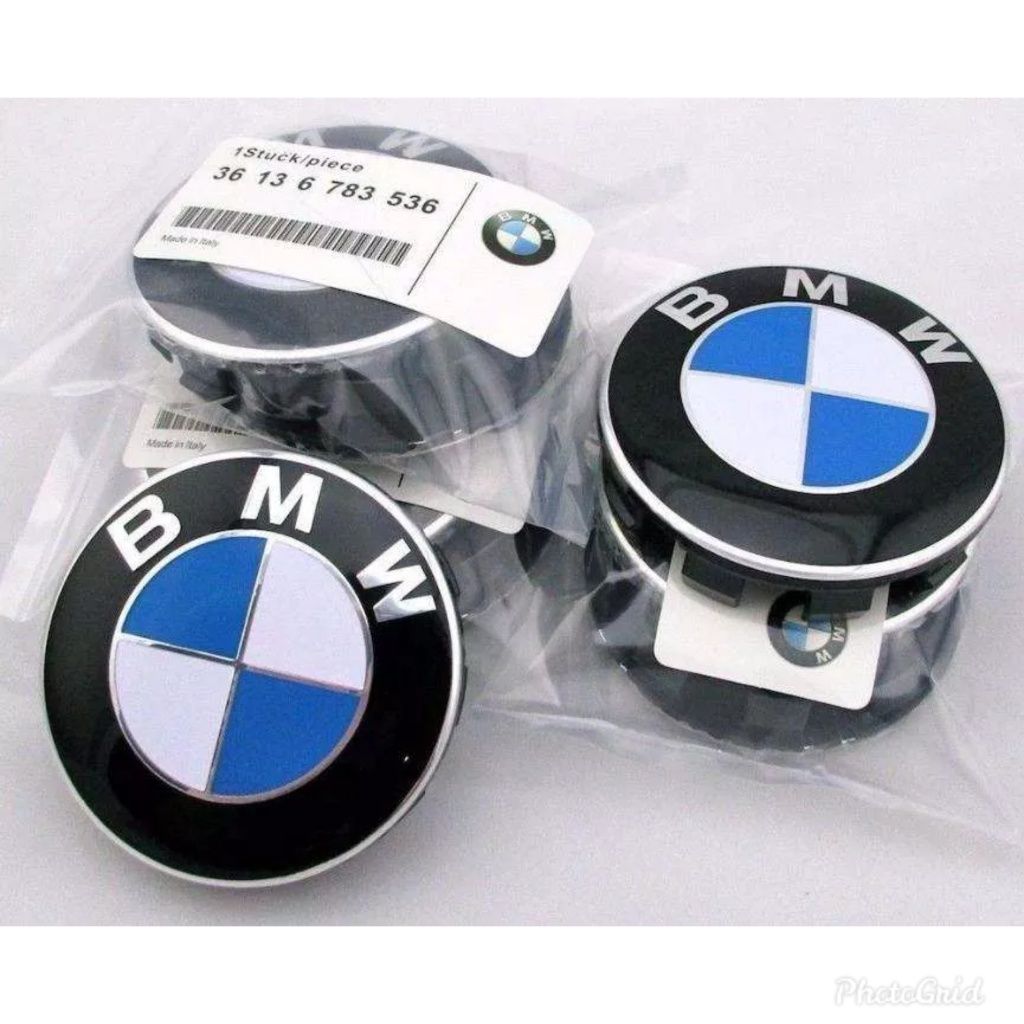 Kit 4 Centros Jante BMW Série X1 X3 60 e 68mm Preto Azul Pack M