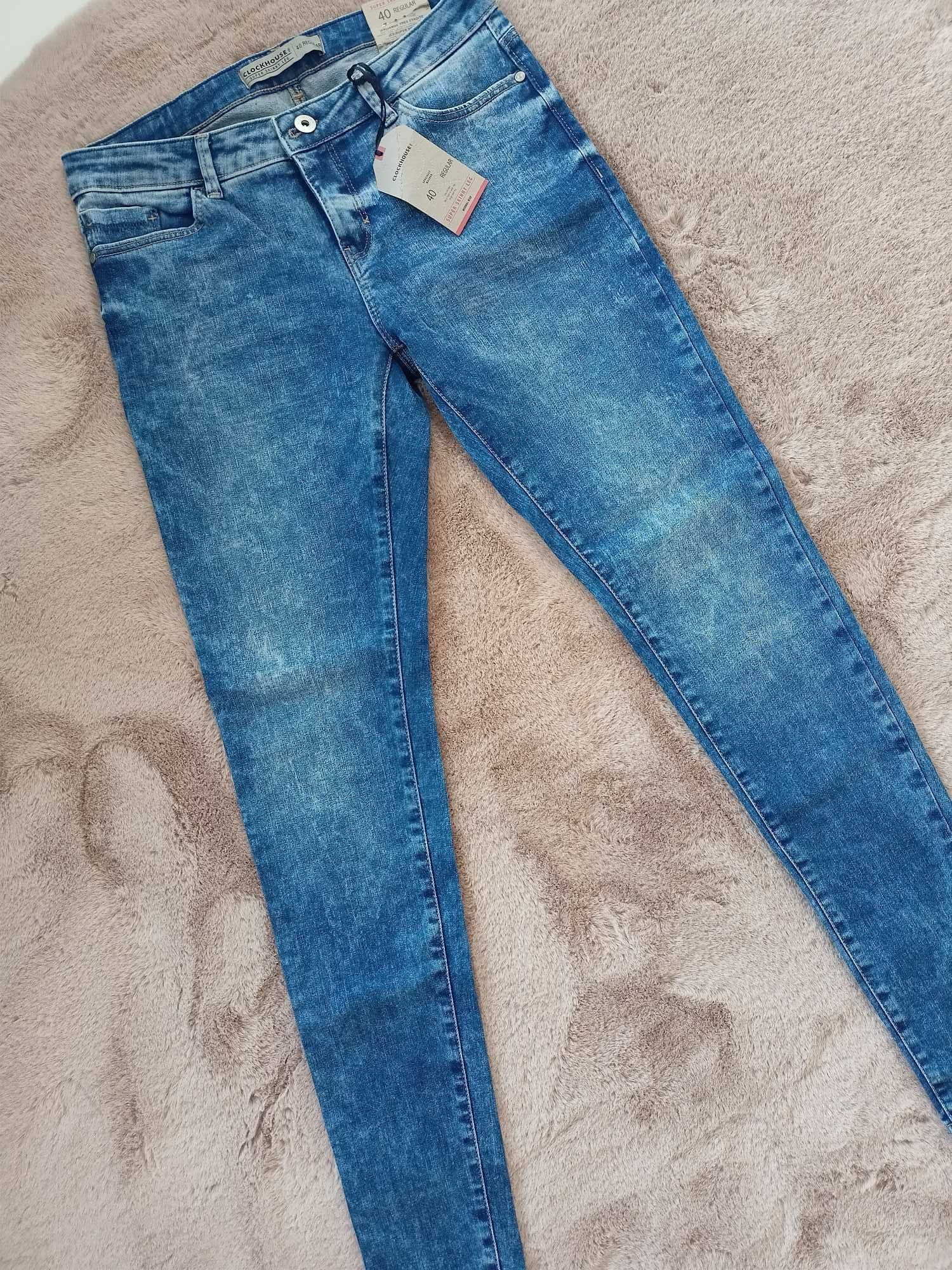 Super skinny spodnie CLOCKHOUSE rozm. 40 regular (L) Jeansy