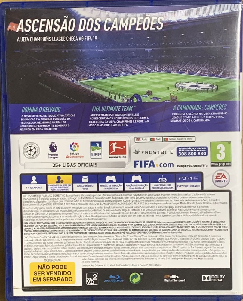 Fifa 19 PS4 com selo IGAC