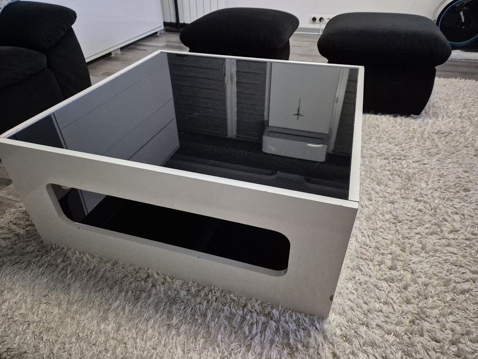 Ława 90x90x40 styl modern biała lakierowana