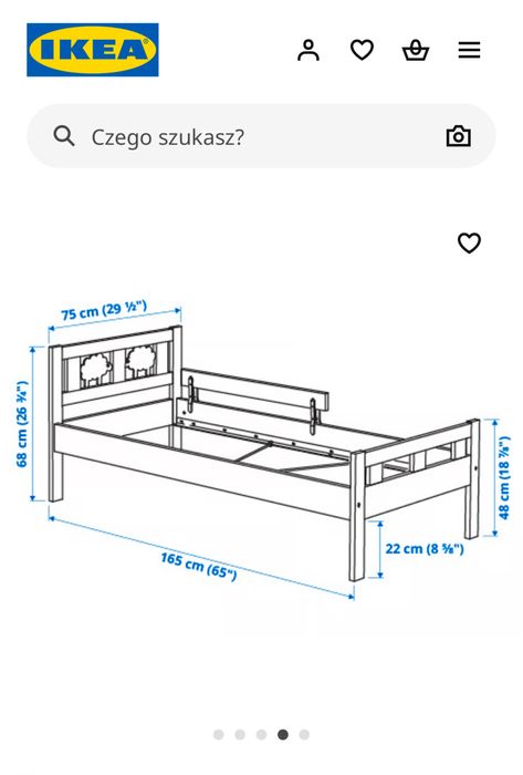 Łóżko KRITTER z IKEA dla dziecka, 70x160 cm. Stan idealny.