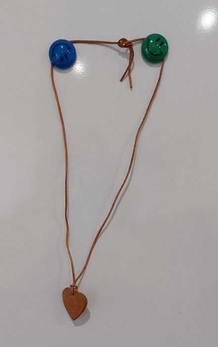 Szkaplerz Maryja ze skóry naszyjnik łańcuszek rzemyk