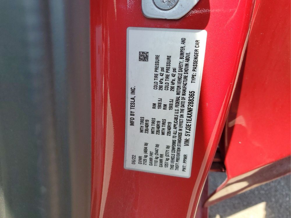 Tesla 2022 Model 3 LFP