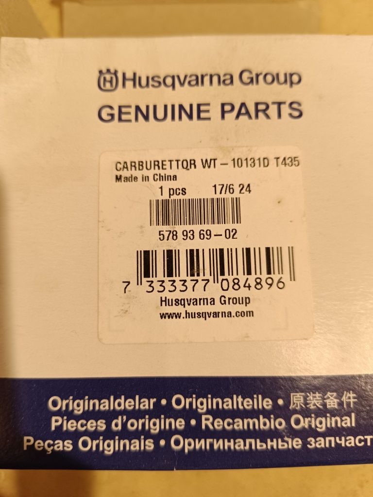 Carburador motoserra husqvarna t435