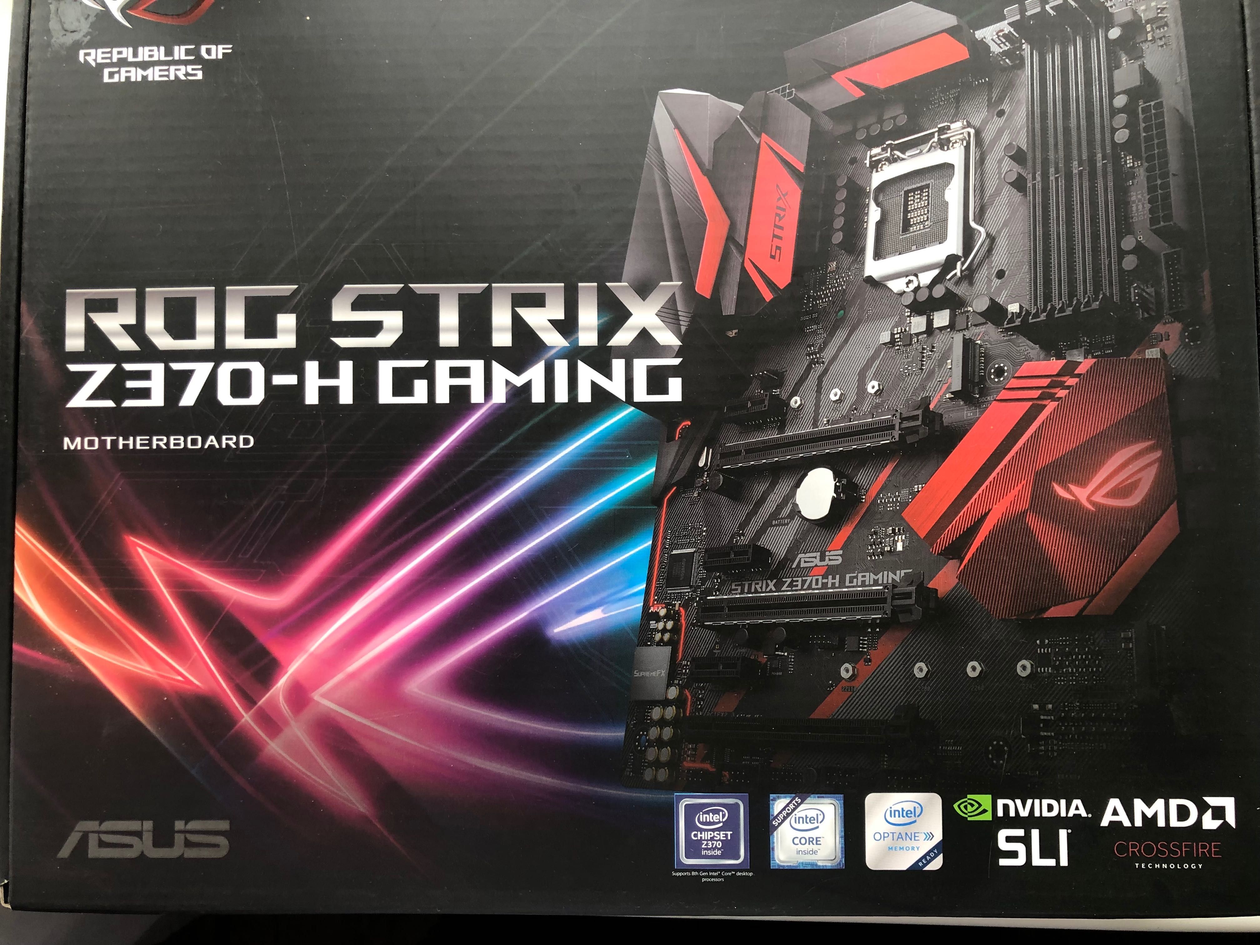 Материнская плата ROG STRIX Z370-H GAMING + i5 8600k +16gb ram