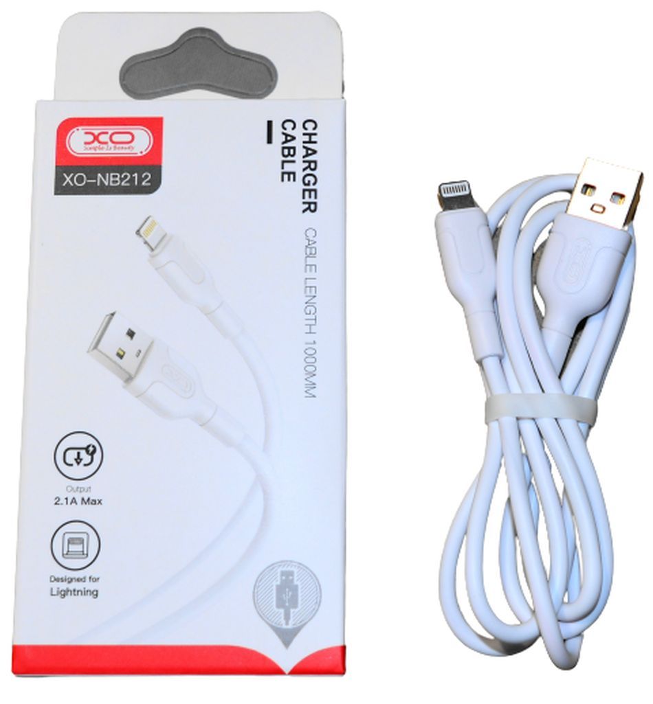 XO kabel NB212 USB - lightning 1,0 m 2,1A biały