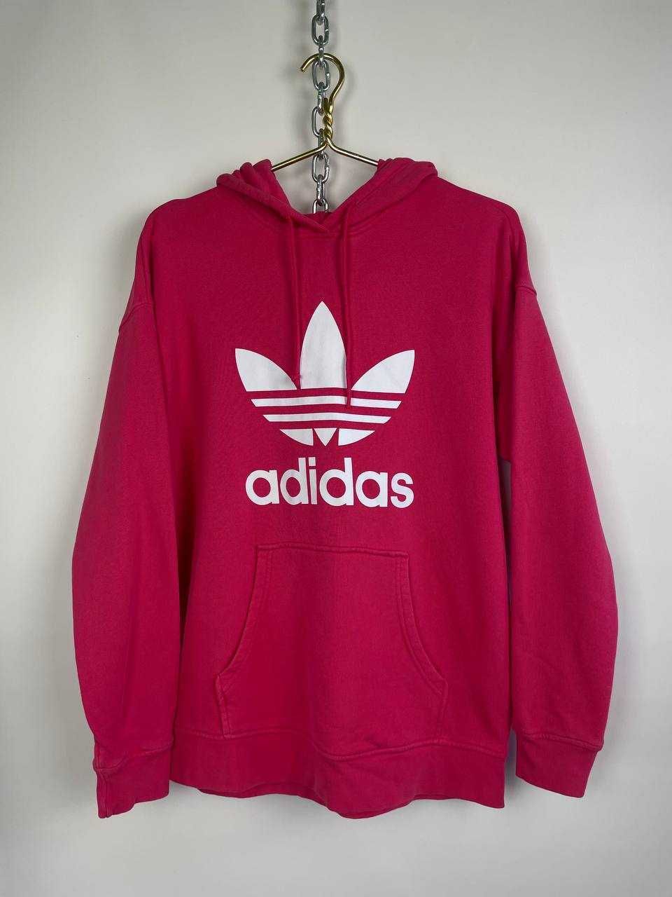 Жіноче спортивне рожеве худі кофта adidas adicolor trefoil gd2439