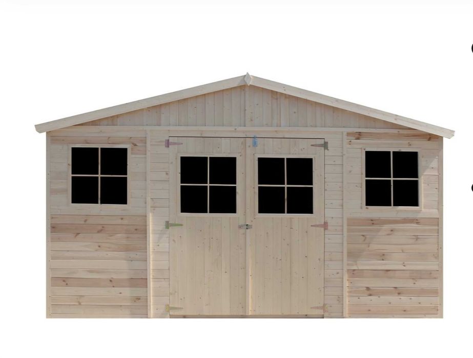 Casa-jardim de Madeira com chão; 20m2, 100% nova (ainda desmontada)
