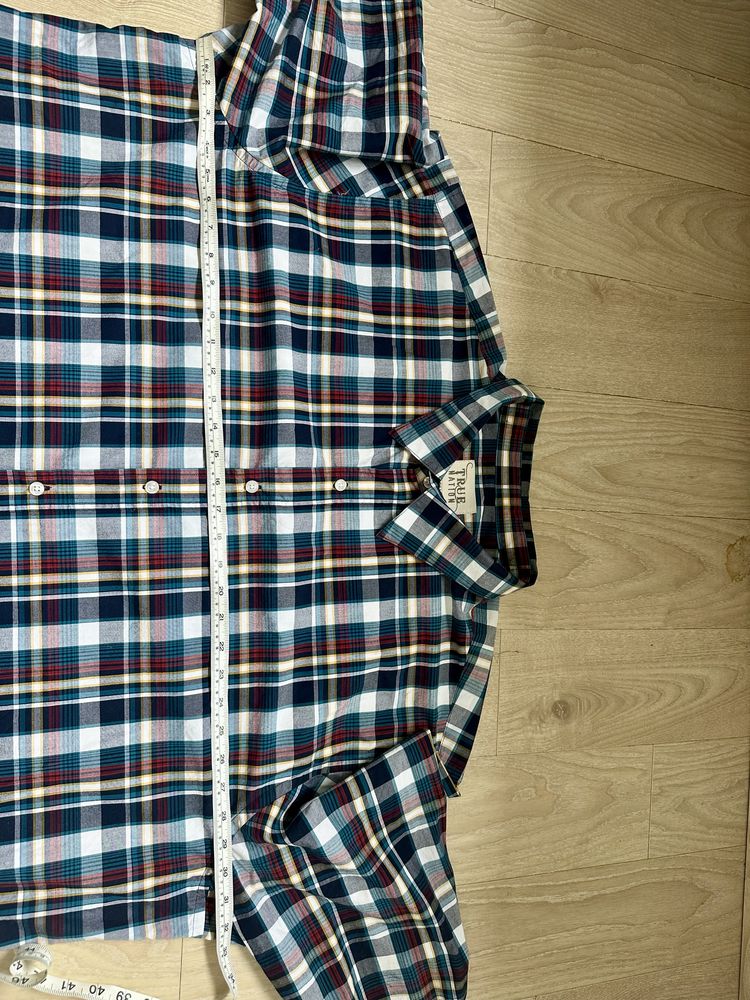 Męska koszula w kratę, plus size, 100% bawełna